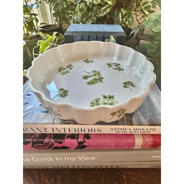 “Parsley” oven to tableware is a classic 1970’s pattern from Andrea by Sadek. This particular piece is a 10” round quiche...