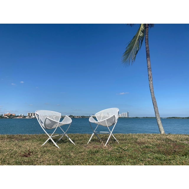 Metal 1950s Orange Slice Patio Chairs Maurizio Tempestini for Salterini - a Pair, Attributed For Sale - Image 7 of 13