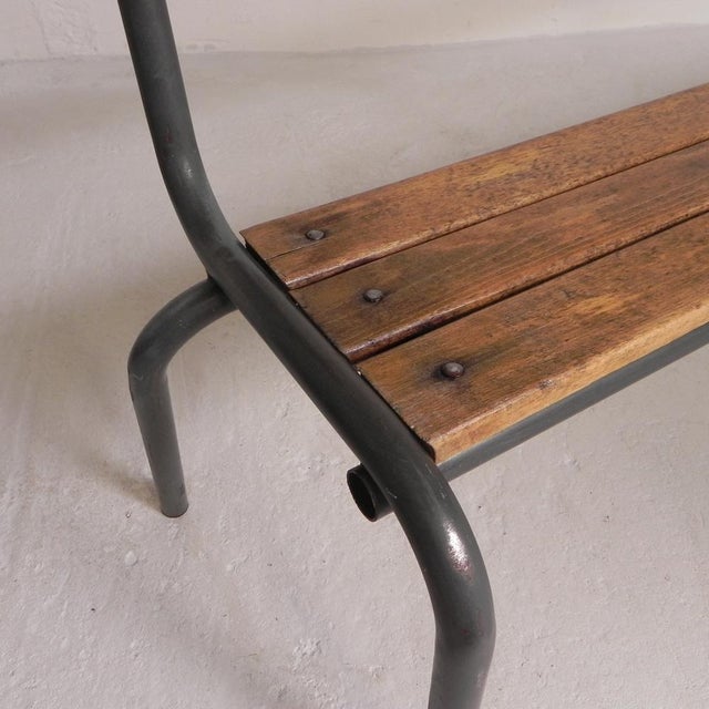 French School Slatted Bench, 1960s For Sale - Image 18 of 18