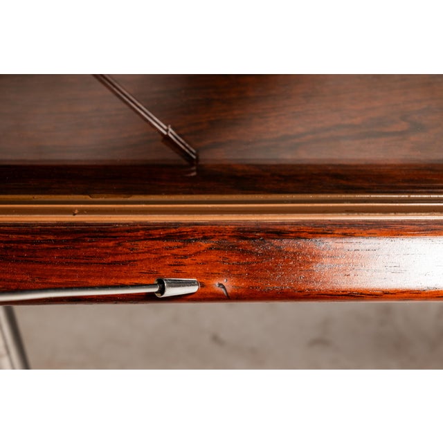 Bespoke 6ft Danish Mid-Century Modern Sofa Table / Display / Bookcase in Rosewood W/ Glass Sliding Doors, Denmark, C. 1960s For Sale - Image 10 of 18