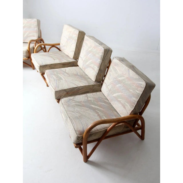 Vintage Rattan Sofa and Lounge Chair Set For Sale - Image 6 of 12