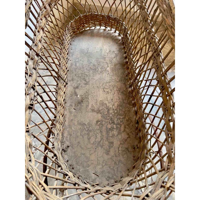 Antique Early 20th Century Wicker and Wrought Iron Baby Pram, Italy For Sale - Image 13 of 15
