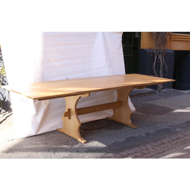 Danish Oak Extendable Dining Table, 1980s For Sale - Image 3 of 18