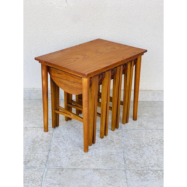 Scandinavian Teak Nesting Tables, 1960s, Set of 5 For Sale - Image 12 of 12