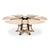 Not Yet Made - Made To Order Transitional Round Dining Table, Large - Bleached Oak With Hammered Iron Base For Sale - Image 5 of 11