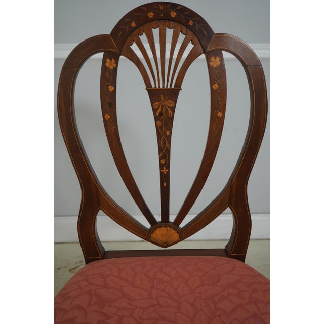 Pair of Vintage Mahogany Federal Style Inlaid Shield Back Chairs For Sale In Philadelphia - Image 6 of 18