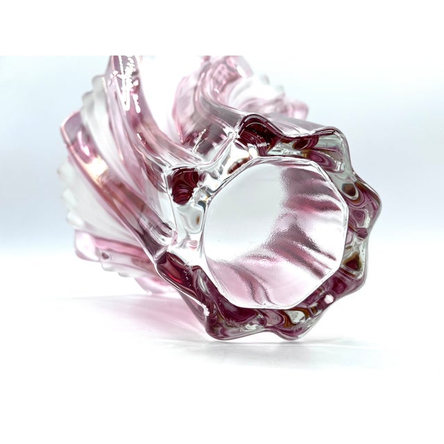 Cranberry Clear Glass Vase by Josef Hospodka, 1960s For Sale - Image 12 of 18