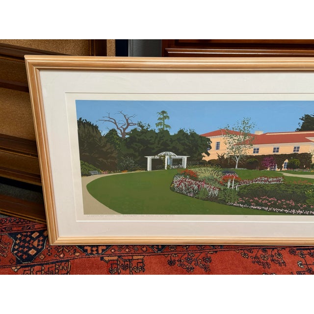 Martino Hoss Shakespeare Garden at the Huntington Hotel Serigraph, Signed For Sale - Image 11 of 13