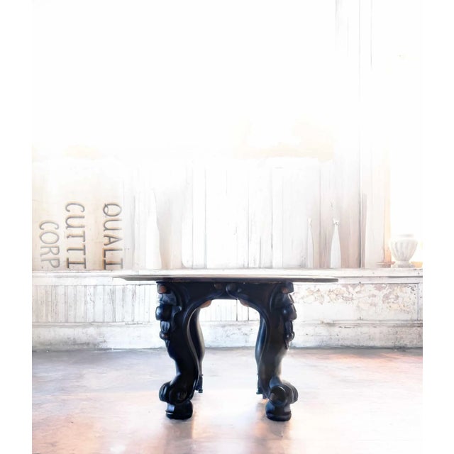 1990s Side Table With Hand Carved Ornate Legs For Sale - Image 5 of 7
