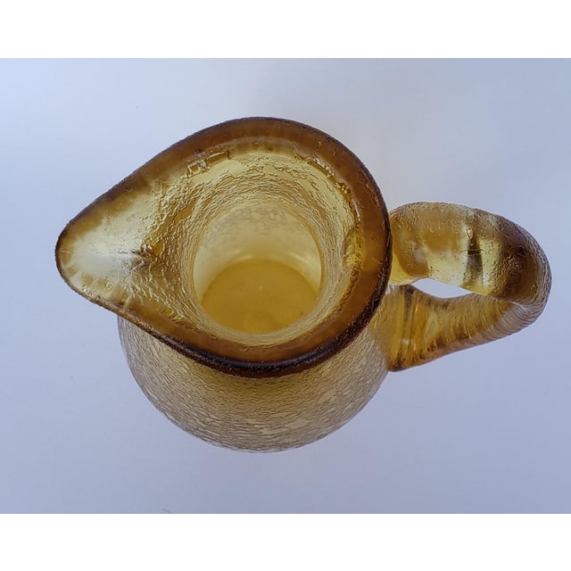 Mid-Century Modern 1950s Archimede Seguso Vetri d'Arte Poli Murano Glass Corroso Pitcher Jug For Sale - Image 3 of 7