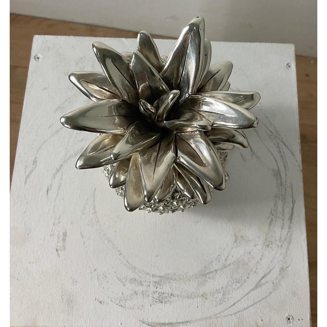 Large Italian Silver Laminated Pineapple, 1970s For Sale - Image 9 of 14