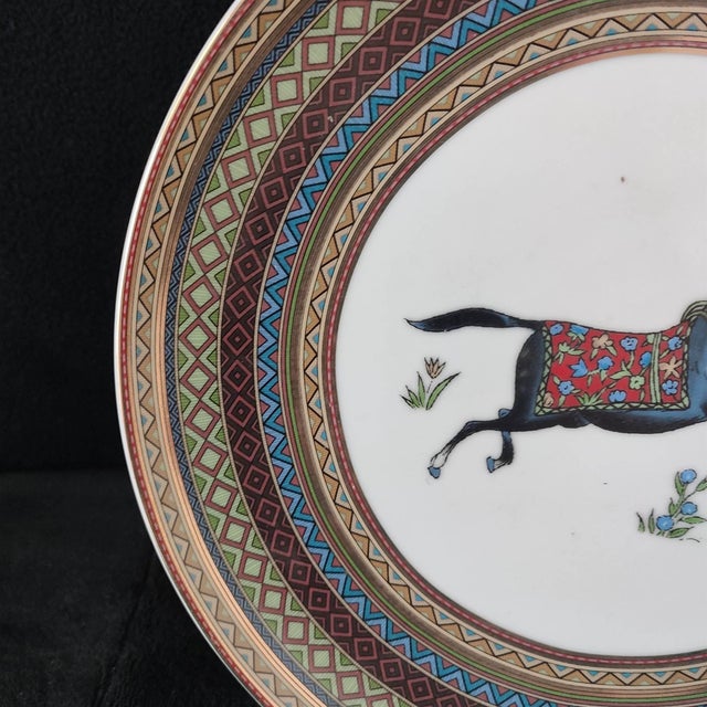 Ceramic Chinese Ceramic Plate,Famille Rose Porcelain Plate Hand Painted Horse Pattern For Sale - Image 7 of 10