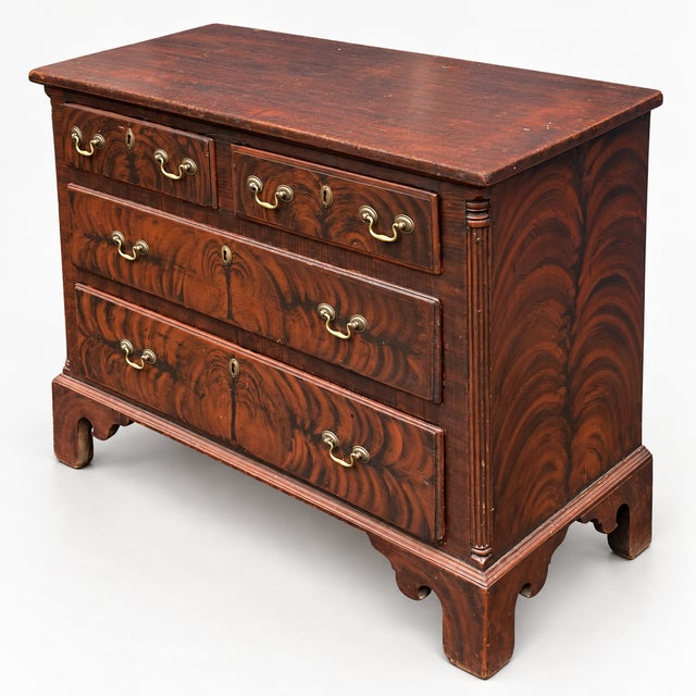 Mid 18th Century 18th Century Georgian Primitive Grain Painted Chest of Drawers, C. 1760 For Sale - Image 5 of 9