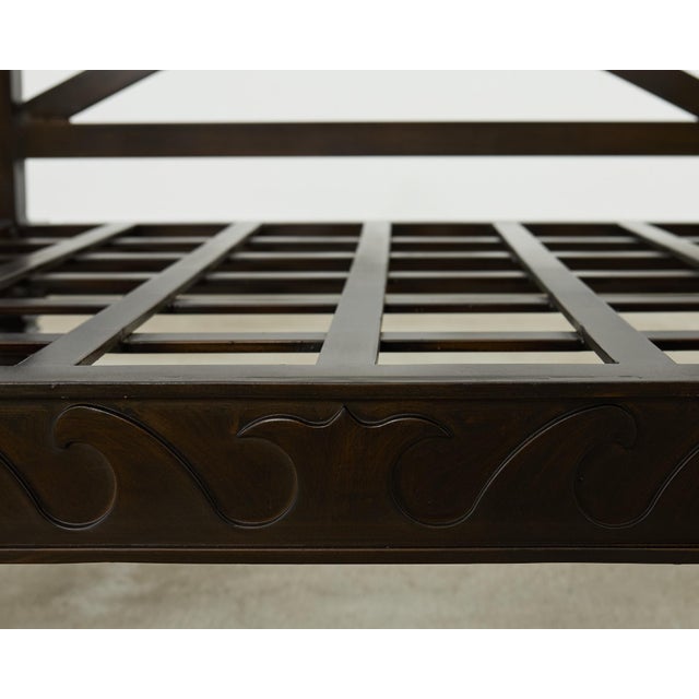 Pair of Neoclassical Style Iron Garden Lounge Chairs and Ottomans For Sale - Image 9 of 12