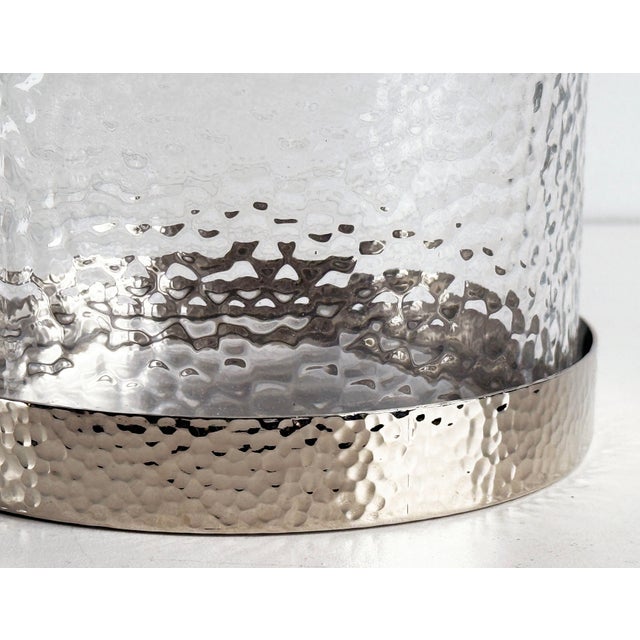 Metal Vintage Michael Aram Silver & Gold Ginkgo Leaf Glass Lidded Jar For Sale - Image 7 of 11