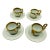 Mid 20th Century by Sadek Swan Gilded Footed Cups & Saucers - Service for 4 For Sale
