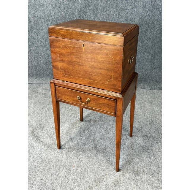 Wood Vintage Silver Chest on Tapered Legs For Sale - Image 7 of 16