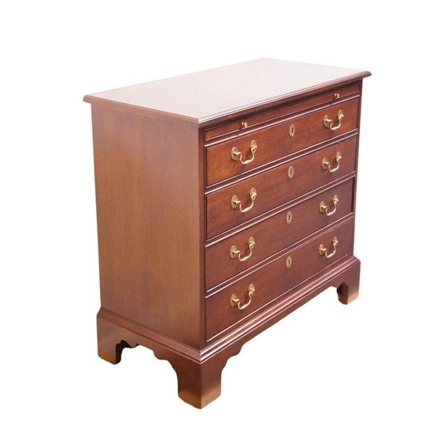 White Furniture White of Mebane Sold Mahogany Traditional Style 32" Chairside Chest / Nightstand W. Pull Out Tray 505-62 For Sale - Image 4 of 14