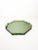 Elegant French glass serving tray dating from the 1940s. Made from green pressed glass, the piece features a geometric...