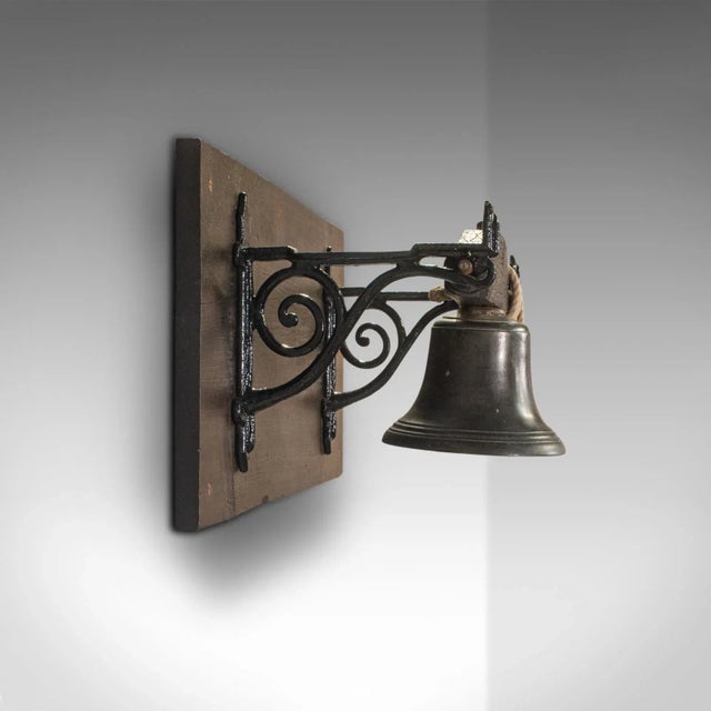 1800s Antique Georgian English Bronze Mounted School Bell For Sale - Image 4 of 11