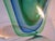 Artfully free-formed Murano glass vase from Vetreria Oball, dreamily radiant blue-green lagoon colors in Sommerso overlay...