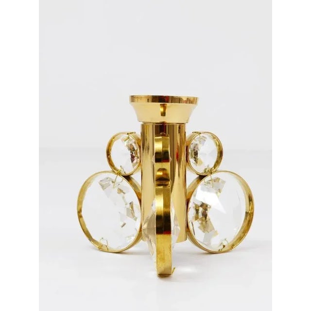 Brass and Crystals Candleholder in the style of Gaetano Sciolari from Palwa, 1970s For Sale - Image 9 of 10