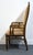 Late 20th Century Bernhardt Furniture Solid Walnut Asian Chinoiserie Style Dining Arm Chair For Sale - Image 5 of 9