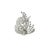 Mid-Century Diamond 18k White Gold Floral Spray Double-Clip Brooch For Sale In Los Angeles - Image 6 of 7