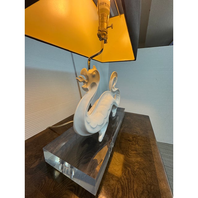 Ceramic Jonathan Adler Porcelain Dragon Table Lamp For Sale - Image 7 of 12