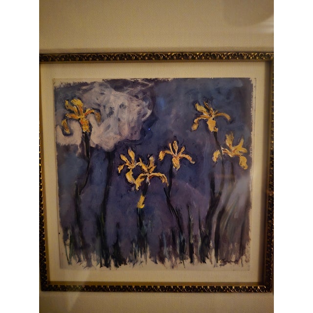This is an exceptional lithograph by French painter Calude Monet. It is framed in an impressive ornate gold frame with a...