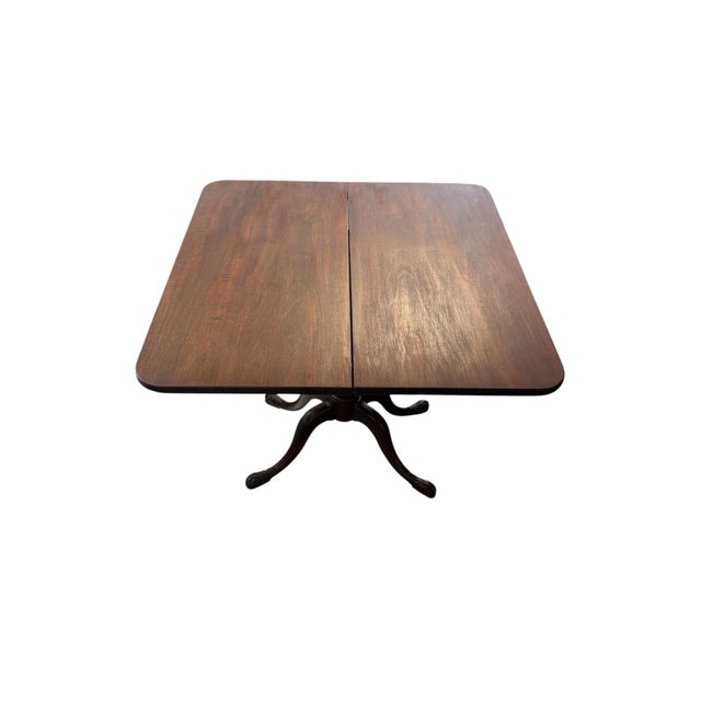 Traditional Antique Style Mahogany Card Table With Carved Cabriole Legs For Sale - Image 3 of 8