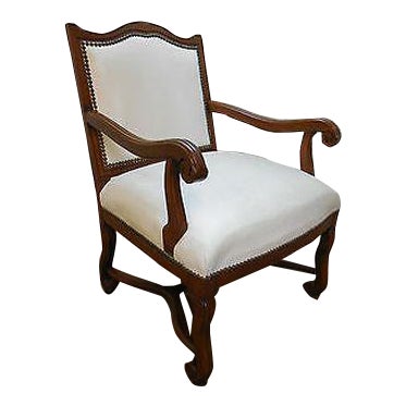 Custom Made Vintage Country French Style Occasional Open Arm Chair Chairish