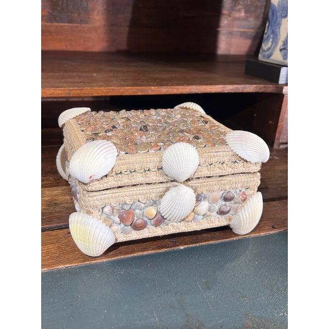 Beige Vintage Mediterranean Grotto Style Decorative Box With Velvet Interior For Sale - Image 8 of 13