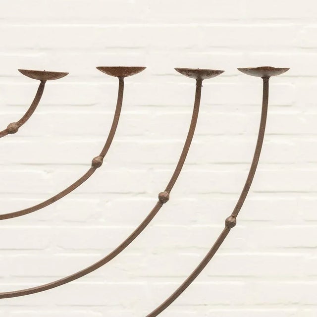 Black Brutalist Wrought Iron Candleholder, 1960s For Sale - Image 8 of 15