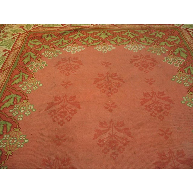 Lovely Pink Color With Florid Design in a Art Nouveau Style Antique Donegal Rug For Sale - Image 4 of 6