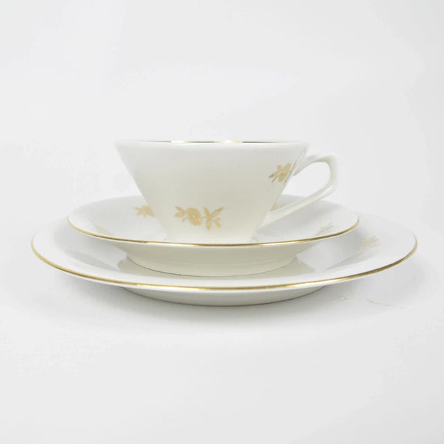 Beige 1950s Porcelain Breakfast Set from Chodziez, Poland- 3 Pieces For Sale - Image 8 of 8