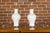 Pair of White Porcelain Vase Table Lamps on Lucite Bases with Textured Décor For Sale In Atlanta - Image 6 of 12