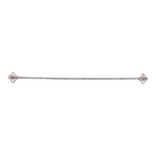 Vintage 24.25 In. Nickel Finish Steel Towel Bar For Sale