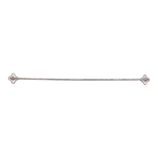 Vintage 24.25 In. Nickel Finish Steel Towel Bar For Sale