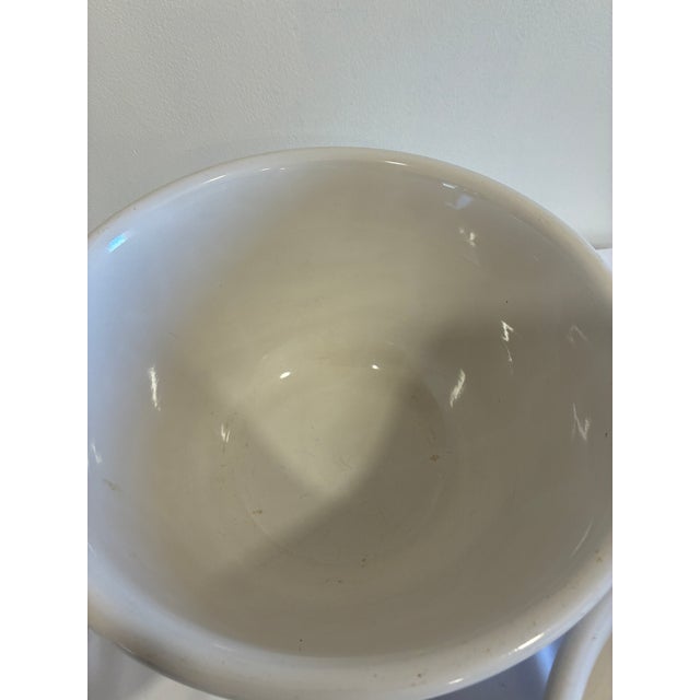 Ceramic Vintage White Stoneware Nesting Mixing Bowls, Set of 3 For Sale - Image 7 of 9