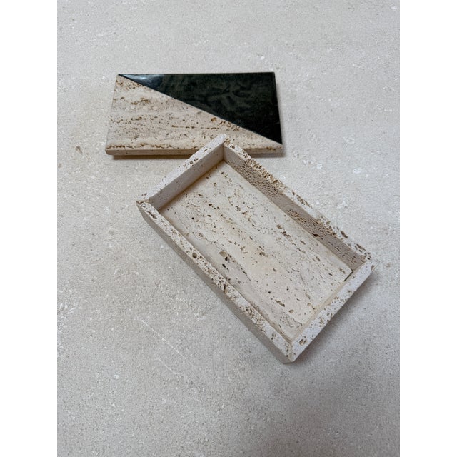 Italian Travertine and Marble Box, 1970s For Sale In Los Angeles - Image 6 of 6