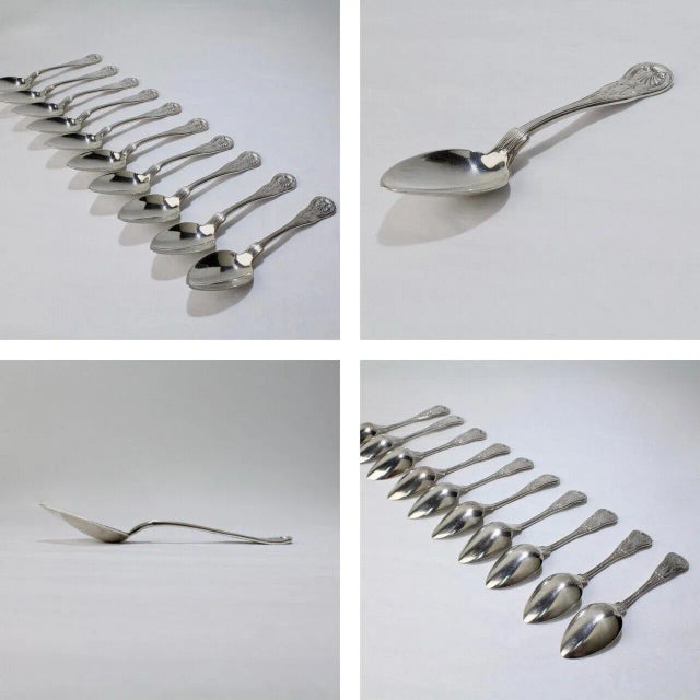 Hyde & Goodrich New Orleans Southern Coin Silver Kings Flatware - 30 Pieces For Sale - Image 11 of 13