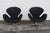 Fritz Hansen Denmark Danish Modern Mid Century Black Swan Chairs a Pair 5379 For Sale - Image 11 of 15
