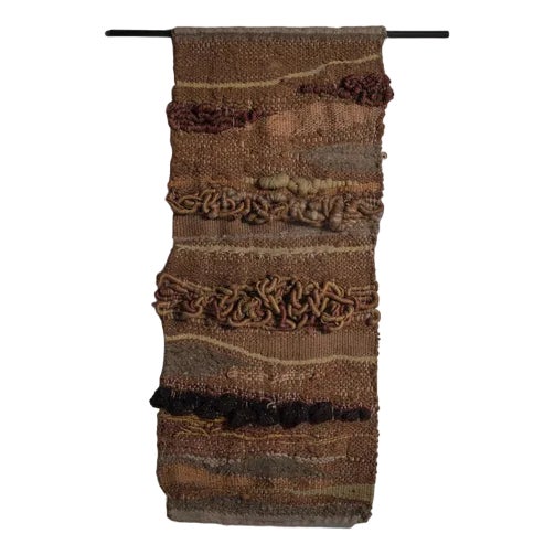 Hand Woven Textured Wall Tapestry, Belgium, 1970s For Sale