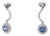 Mid 20th Century Pair of Diamond & Sapphire 14k White Gold Dangle Earrings For Sale