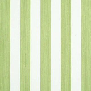 Sample - Schumacher Edwin Stripe Medium Wallpaper in Leaf For Sale