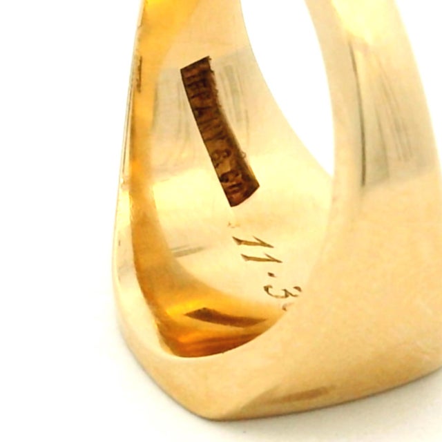 Vintage Tiffany & Co. 14k Yellow Gold DFJ Monogram Signet Ring,, Size 8.5 For Sale - Image 10 of 10