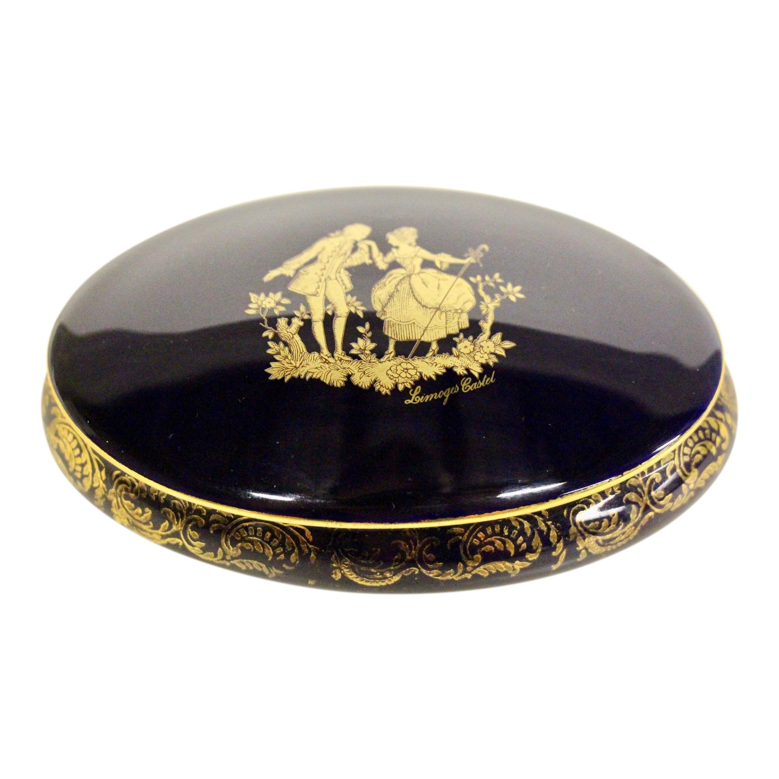 Limoges Castel Porcelain Trinket Box Chairish