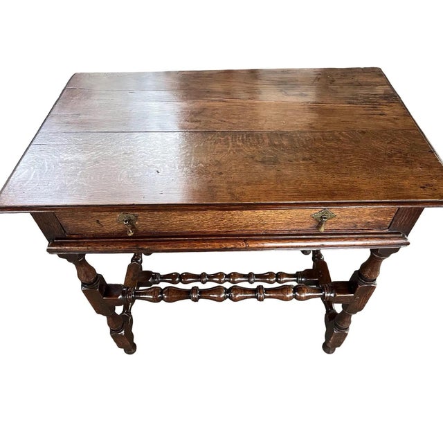 Wood Early 18th Century Jacobean Side Table, Hand-Carved Oak, England For Sale - Image 7 of 12