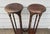Early 20th Century Victorian Carved Mahogany or Walnut Plant Pedestal Stands Display Columns Torchieres With Turned Legs, a Pair For Sale - Image 6 of 8